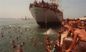 lo sbarco di 20.000 cittadini albanesi nel porto di Bari, l’8 agosto 1991